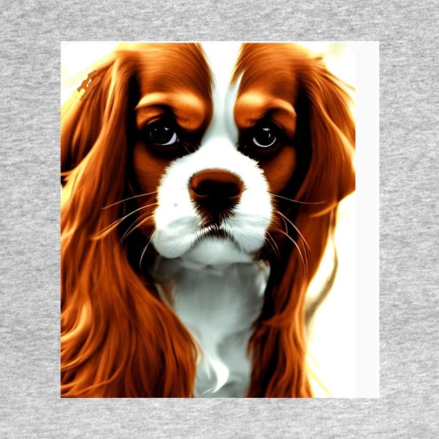 Cavalier King Charles Spaniel blenheim anime by Wanderingangel